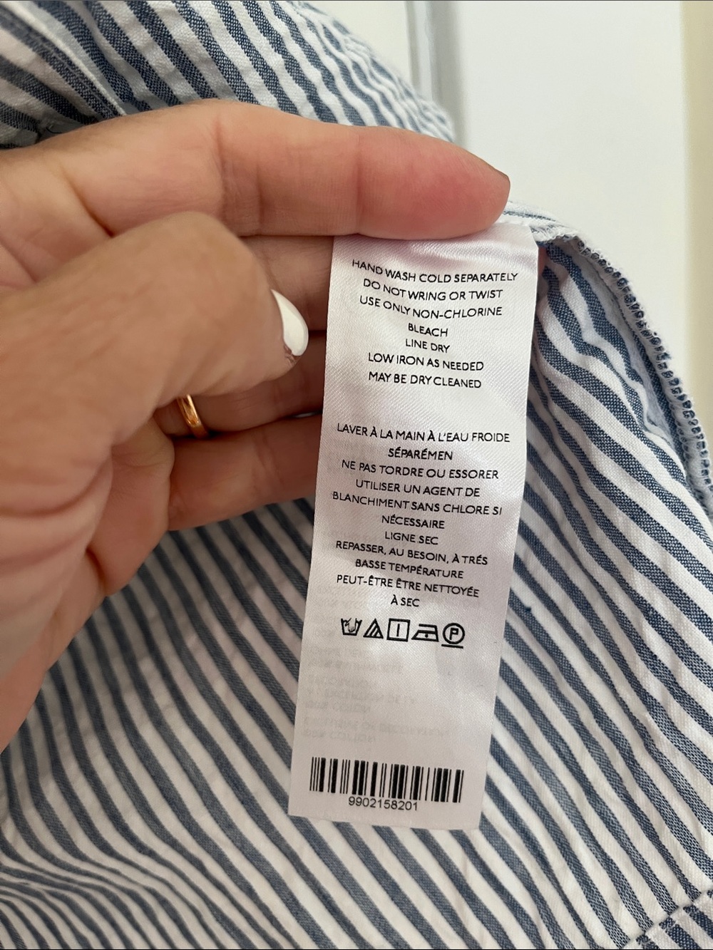 Anthropologie Maeve scalloped swing top blue stripe nwt small - Picture 8 of 10